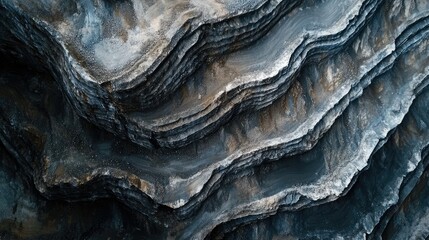 Poster - A detailed aerial view of a large open-pit coal mine, capturing the layers of excavation and the immense scale of the site
