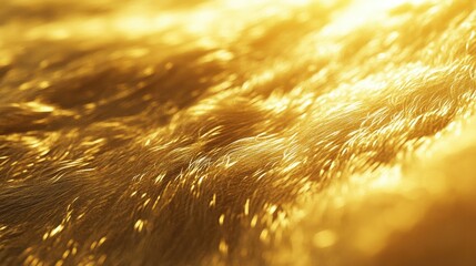 Aufkleber - A golden, fluffy texture resembling luxurious fur or soft fabric, capturing its warmth and delicate appearance in fine detail