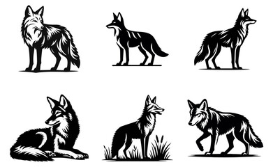coyote logo icon black white design