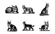 © JimzStd - lynx silhouette logo icon black white design