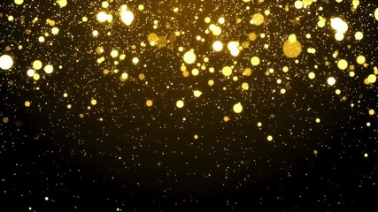 Abstract gold bokeh background with light particles