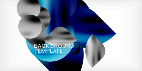 Aufkleber - Color geometric shapes background shadow circles