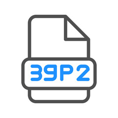 Fototapete - 3gp2 minimalist icon with colored outline to represent video files