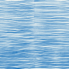  Vector grunge blue stripes pattern. Design seamless navy blue and white brush stroke background. Template striped print with distress texture. Painted wave ornament with vintage vibe