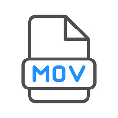 Fototapete - Mov video file symbol with trendy color line elements