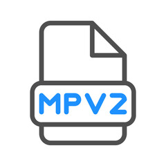Fototapete - Mpv2 document files icon, minimalist symbol with bright color elements for video files