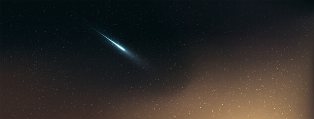 Wall Mural - falling star background. astrology horizontal backdrop. stardust in galaxy. vector illustration.