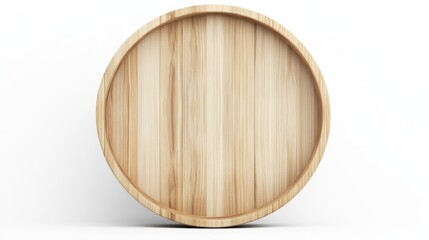 Poster - A circular pinewood frame with a glossy finish and seamless design, floating on a transparent background for modern aesthetics.