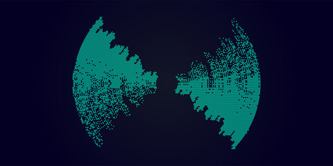 Poster - Poster of the wave. Vector illustration music on dark background.