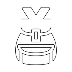 Sticker - Backpack icon in line style