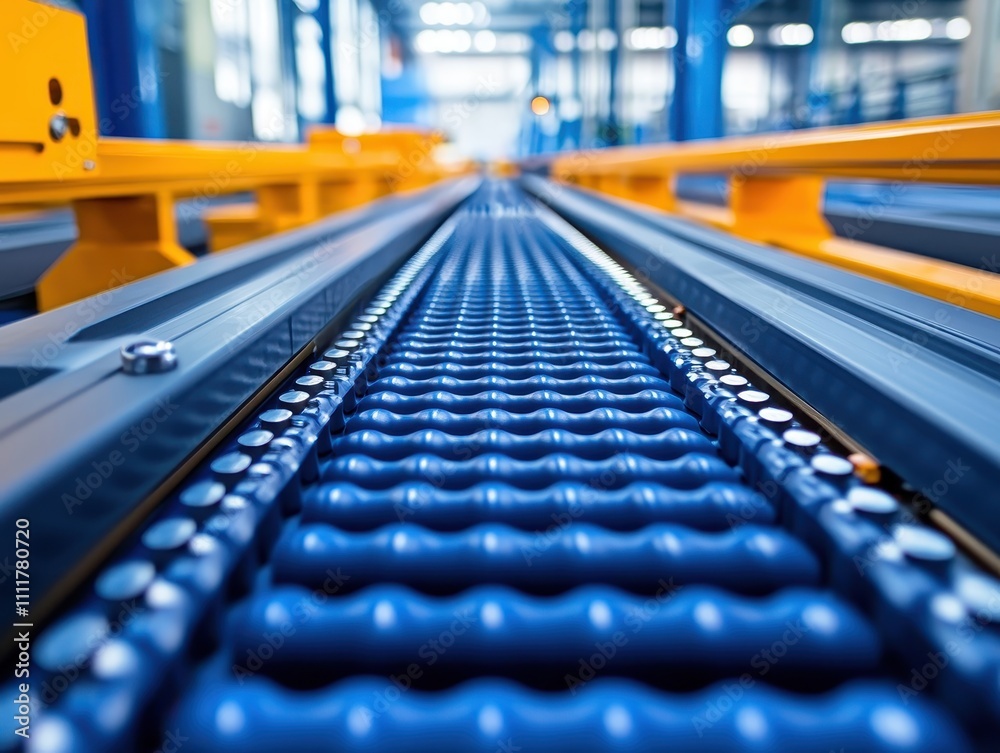 Sorting Chain Efficient product identification process close up, boosting supply ...