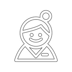 Sticker - Librarian icon in line style