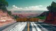 © BOJOShop - Road Closed  Scenic Canyon Barrier  Blocked Path  Impassable Road  Desert Landscape