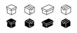 © Coosh448 - Box set icons. Linear and silhouette style. Vector icons.