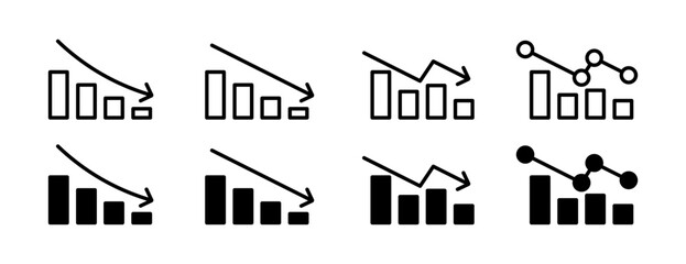 Poster - Freelance set icons. Linear and silhouette style. Vector icons.