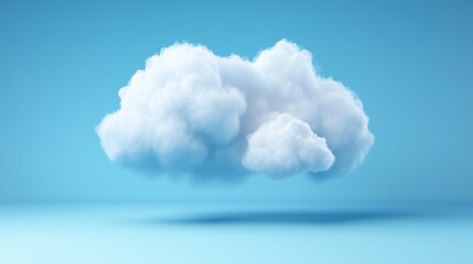 Poster - soft white cloud floating in a clear blue sky above a serene landscape during daylight