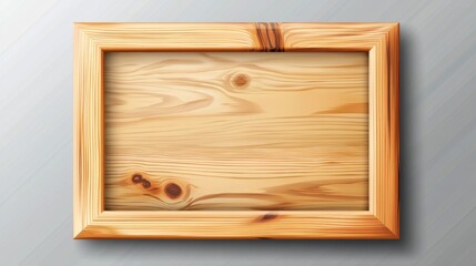 Poster - A lightweight pine frame with rounded corners and a soft finish, isolated on a transparent background for clean and simple designs.