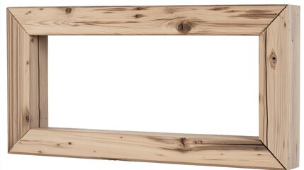 Poster - A modern pine frame with clean, sharp edges and a light natural tone, isolated on a transparent background for professional visuals.