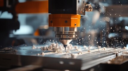 Poster - a cnc machine operating autonomously to create highly detailed products.