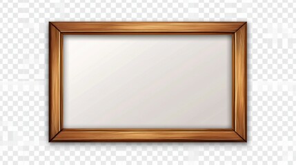 Poster - A pinewood frame with a modern flat edge and a light natural finish, isolated on a transparent background for stylish layouts.