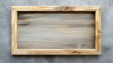 Poster - A rectangular pine frame with a rich, smooth surface and prominent knots, floating on a transparent background for artistic use.