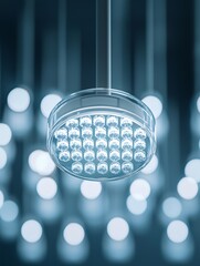 Poster - Polymers in cutting-edge medical technology, devices wrapped in bio-compatible materials, displayed in a sterile operating room