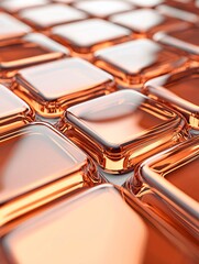 Poster - Abstract visualization of heat-resistant alloys, represented by a gradient of red and orange metallic surfaces