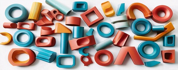 Poster - an array of colorful anodized aluminum pieces, showing versatility in design and durability in const