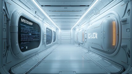 Poster - a futuristic laboratory researching the properties of advanced metals, high-tech equipment, glowing 