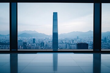 Poster - a stunning metallic skyscraper, designed with innovative alloys for durability and aesthetics, brigh