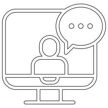 Video call icon in line style