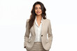 © Mary - Smiling indian business women in suits on white background. Women in business attire. Rich women. Business manager. Startup boss. Indian women. American woman. Isolated image. Png.