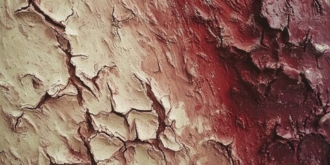 Poster - Painting of a wall with red and white paint