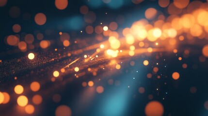 Fototapete - Glowing Particles in Motion Creating a Magical Light Effect