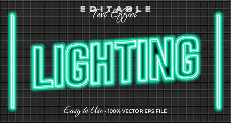 Poster - Lighting text effect, glow neon graphic style, light editable text