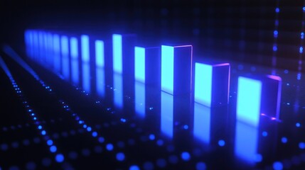 Poster - Abstract visualization of sound waves in neon colors
