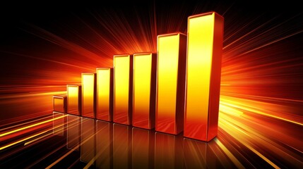 Leinwandbilder - Golden Bars Representing Growth and Success in Business and Finance
