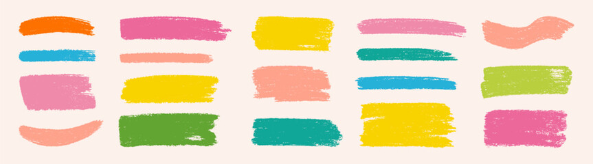 Aufkleber - Brush box paint background text banner. Brush paint stroke for text box square frame. Vector hand drawn frame background set for highlight design graphic element. Square banner stroke vector