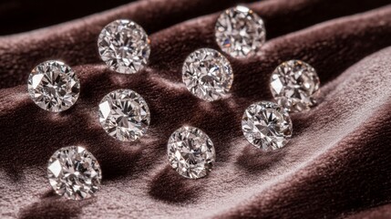 Aufkleber - Sparkling Diamonds on Elegant Fabric Background Displaying Beauty