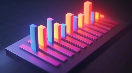 Aufkleber - Colorful 3D Bar Graph Representation for Data Visualization