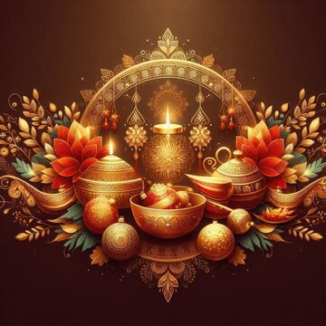 Christmas greeting card in Indian style. Poster, banner and social media template. elegant concept design. 