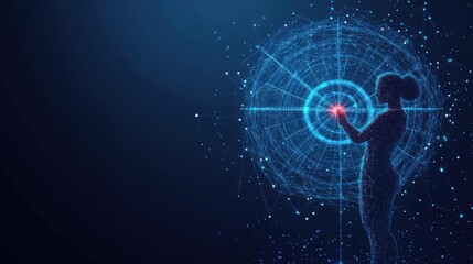 Poster - Exploring digital innovation virtual space technology abstract design futuristic perspective data analysis