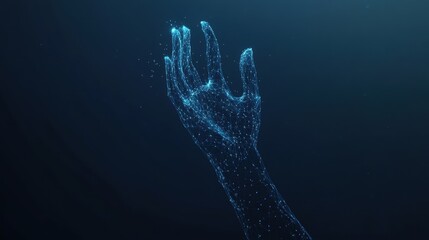Poster - Digital art showcase glowing hand gesture virtual space graphic design futuristic environment artistic perspective technology concept