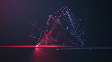 Poster - Dynamic digital art displaying abstract geometry virtual environment graphic visualization futuristic perspective creative concept