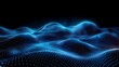 © Tackey - Abstract Digital Landscape with Blue Waves and Light Points in Dark Background for Technology and Science Themes