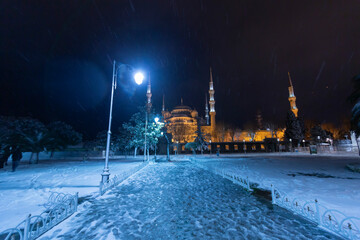 Wall Mural - Sultanahmet Square on a snowy day