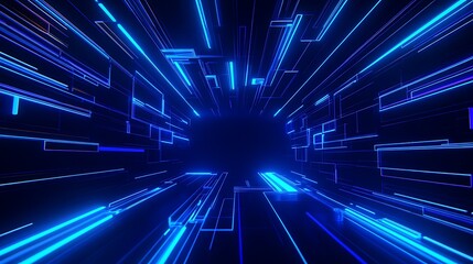 Wall Mural - Futuristic Blue Light Trails Creating a Dynamic Abstract Background for Technology and Innovation Themes