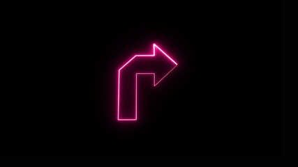 Fototapete - Abstract beautiful neon arrow icon animation background. Right arrow icon.