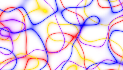 Poster - Abstract colorful spectrum thin linear abstract curved wavy wide pattern for background, wallpaper, banner, label etc. Overlay png design