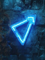 Wall Mural - Neon Arrow Sign Brick Wall